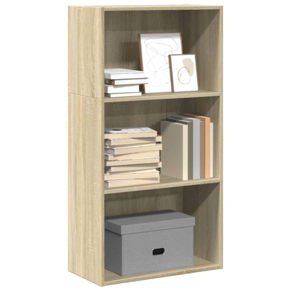 Vidaxl Bookcase Storage Rack Cabinet Bookshelf Sonoma Oak Engineered Wood