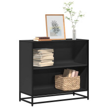 vidaXL Book Cabinet Black 80x35x76 cm Engineered Wood bookcase room divider