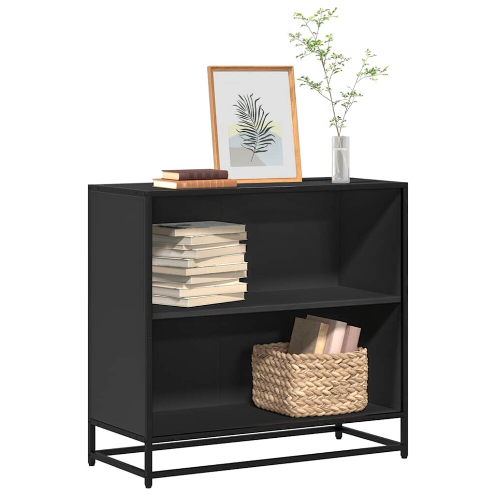 Vidaxl Book Cabinet 80X35x76 Cm Engineered Wood Bookcase Room Divider Black