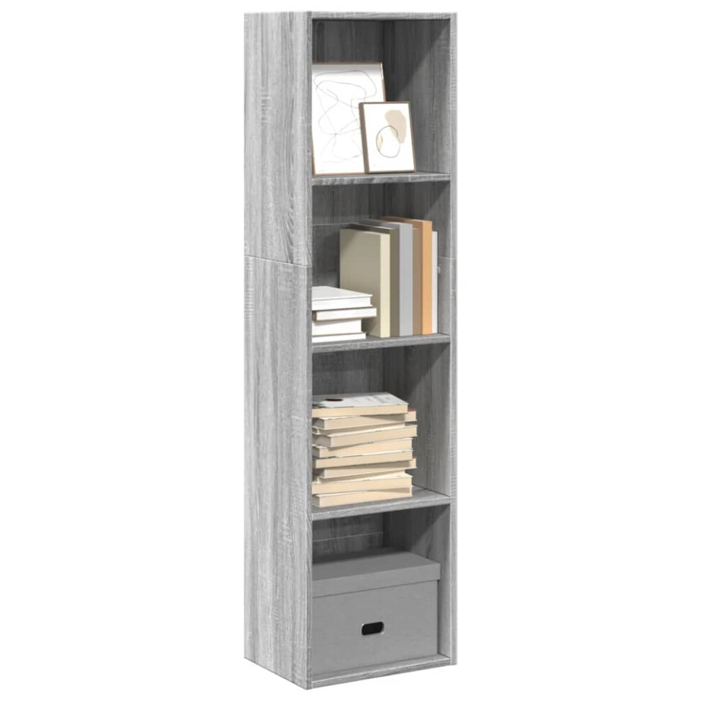 vidaXL Bookcase Grey Sonoma 40x30x152 Cm Engineered Wood