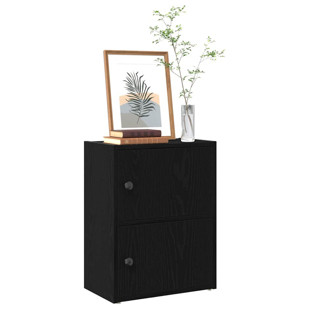 vidaXL Bookcase Black Oak 40x24x52 Cm Engineered Wood