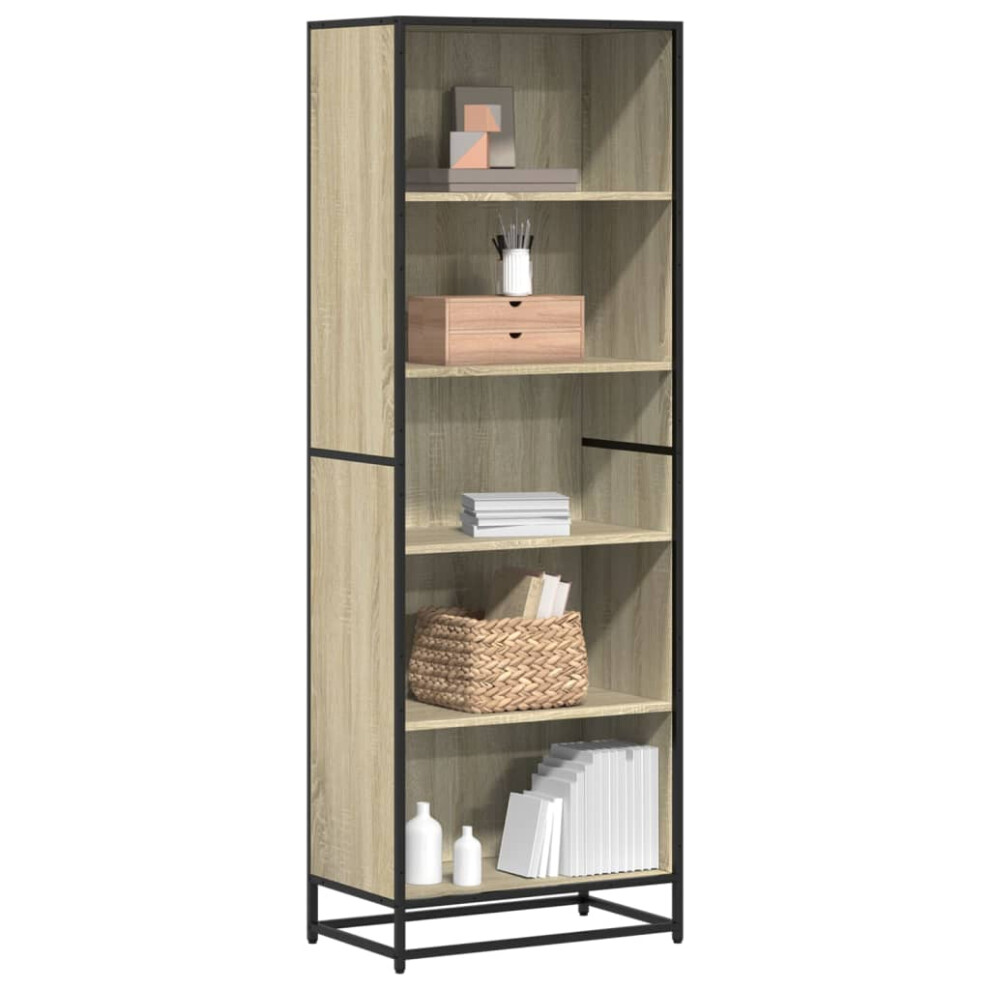 Vidaxl Bookcase Bookshelf Book Rack Storage Cabinet Sonoma Oak Engineered Wood