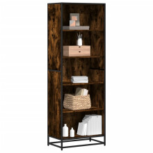 vidaXL Bookcase Bookshelf Book Rack Storage Cabinet Smoked Oak Engineered Wood