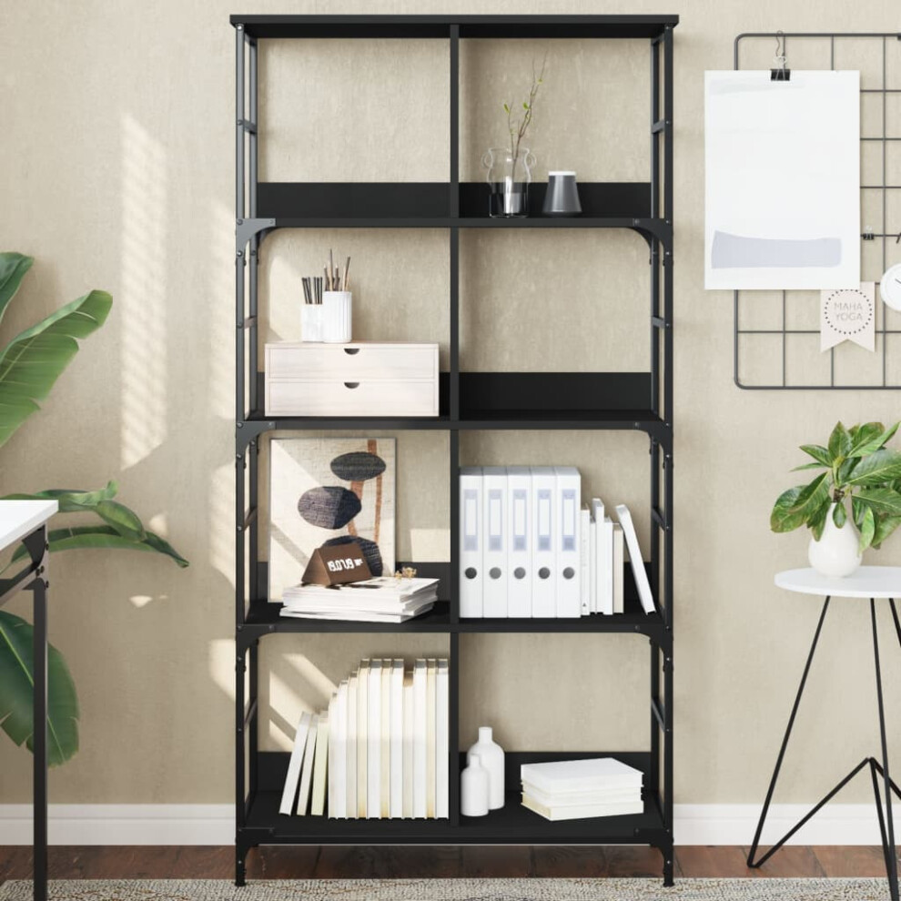 vidaXL Bookshelf Black 78.5x33x153 cm Engineered Wood