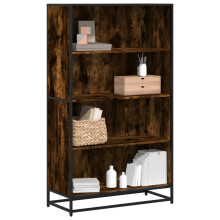 vidaXL Bookcase Bookshelf Book Rack Storage Cabinet Smoked Oak Engineered Wood