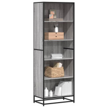 vidaXL Bookcase Bookshelf Rack Storage Cabinet Grey Sonoma Engineered Wood