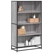 vidaXL Bookcase Bookshelf Rack Storage Cabinet Grey Sonoma Engineered Wood