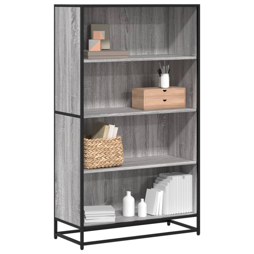 Vidaxl Bookcase Bookshelf Rack Storage Cabinet Sonoma Engineered Wood Grey