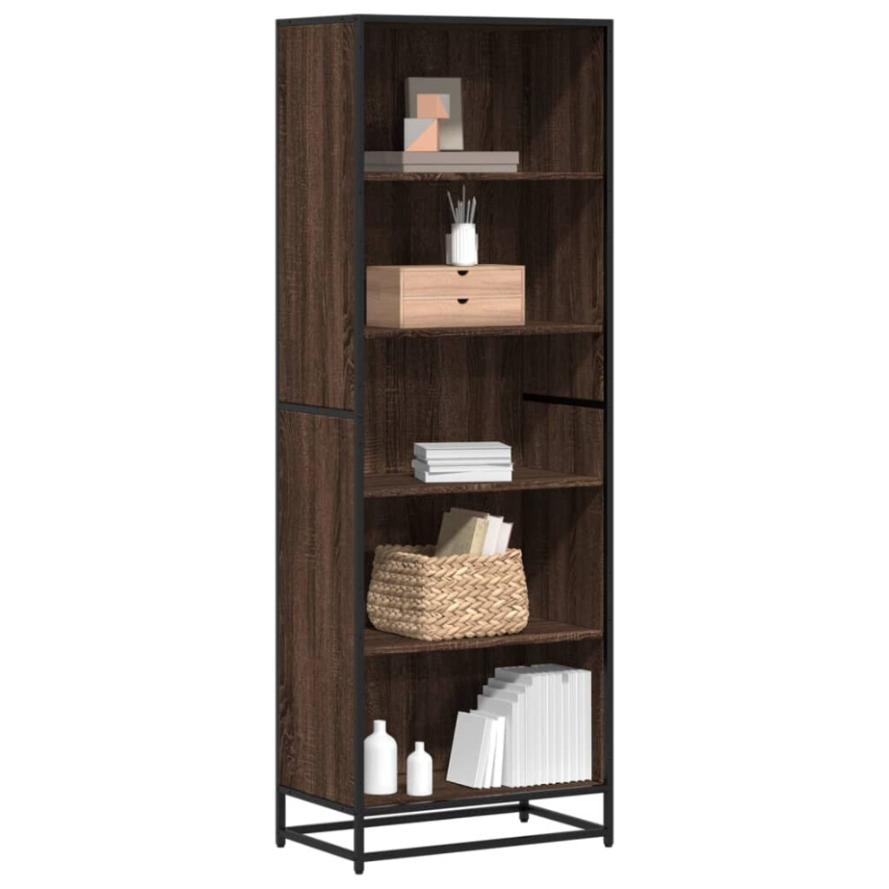 Vidaxl Bookcase Bookshelf Book Rack Storage Cabinet Brown Oak Engineered Wood