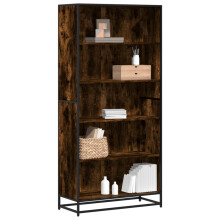 vidaXL Bookcase Bookshelf Book Rack Storage Cabinet Smoked Oak Engineered Wood
