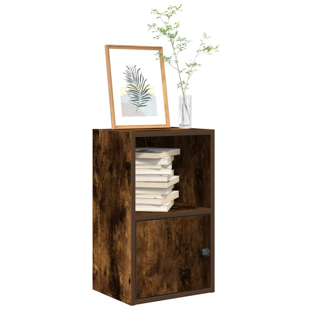 Vidaxl Bookcase Smoked Oak 31X24x52 Cm Engineered Wood Bookshelf Book Case