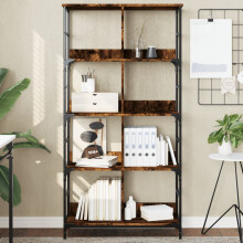 vidaXL Bookshelf Bookcase Book Cabinet Storage Rack Smoked Oak Engineered Wood