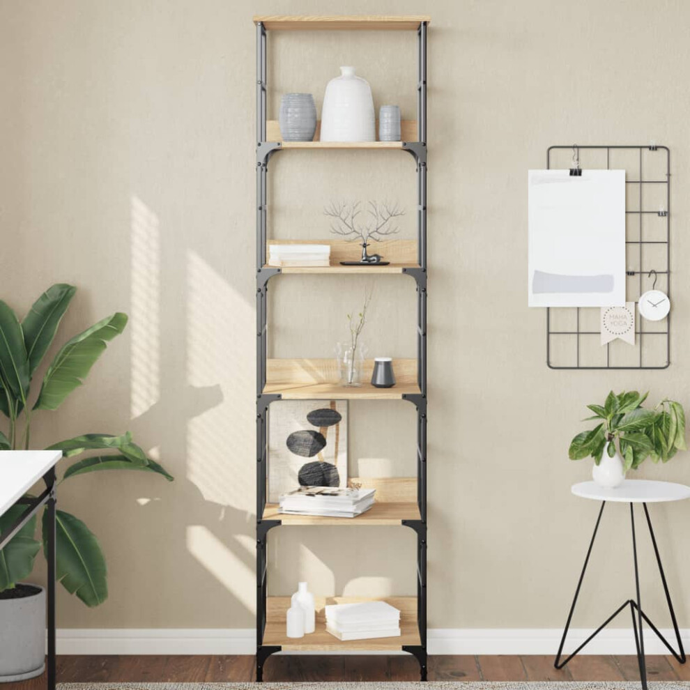 Vidaxl Bookshelf Bookcase Book Cabinet Storage Rack Sonoma Oak Engineered Wood