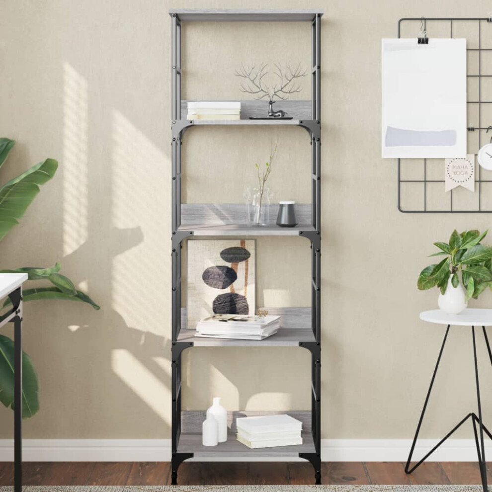 Vidaxl Bookshelf Grey Sonoma 50X33x153 Cm Engineered Wood