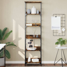 vidaXL Bookshelf Bookcase Book Cabinet Storage Rack Smoked Oak Engineered Wood