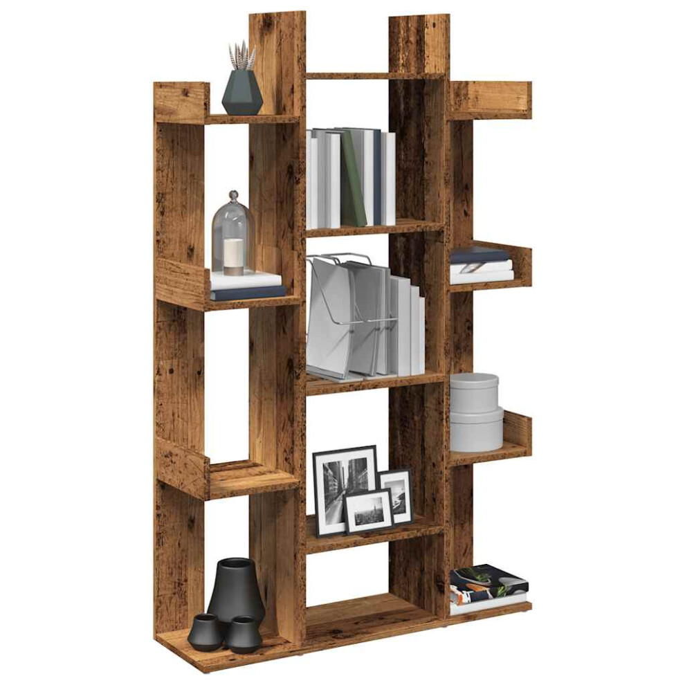 vidaXL Book Cabinet Old Wood 86x25.5x140 cm Engineered Wood bookshelf