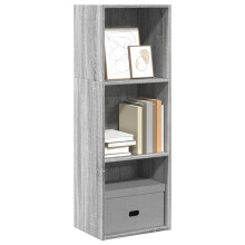 vidaXL Bookcase Storage Rack Cabinet Bookshelf Grey Sonoma Engineered Wood