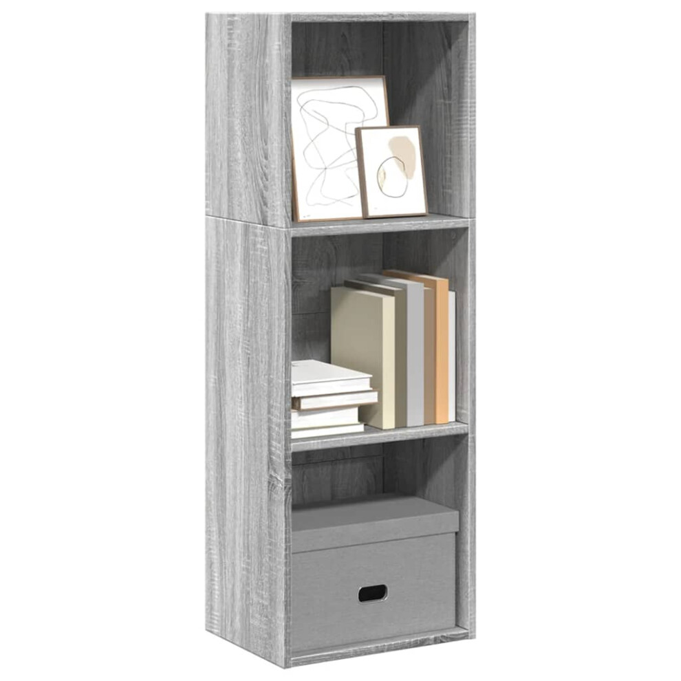 Vidaxl Bookcase Storage Rack Cabinet Bookshelf Grey Sonoma Engineered Wood