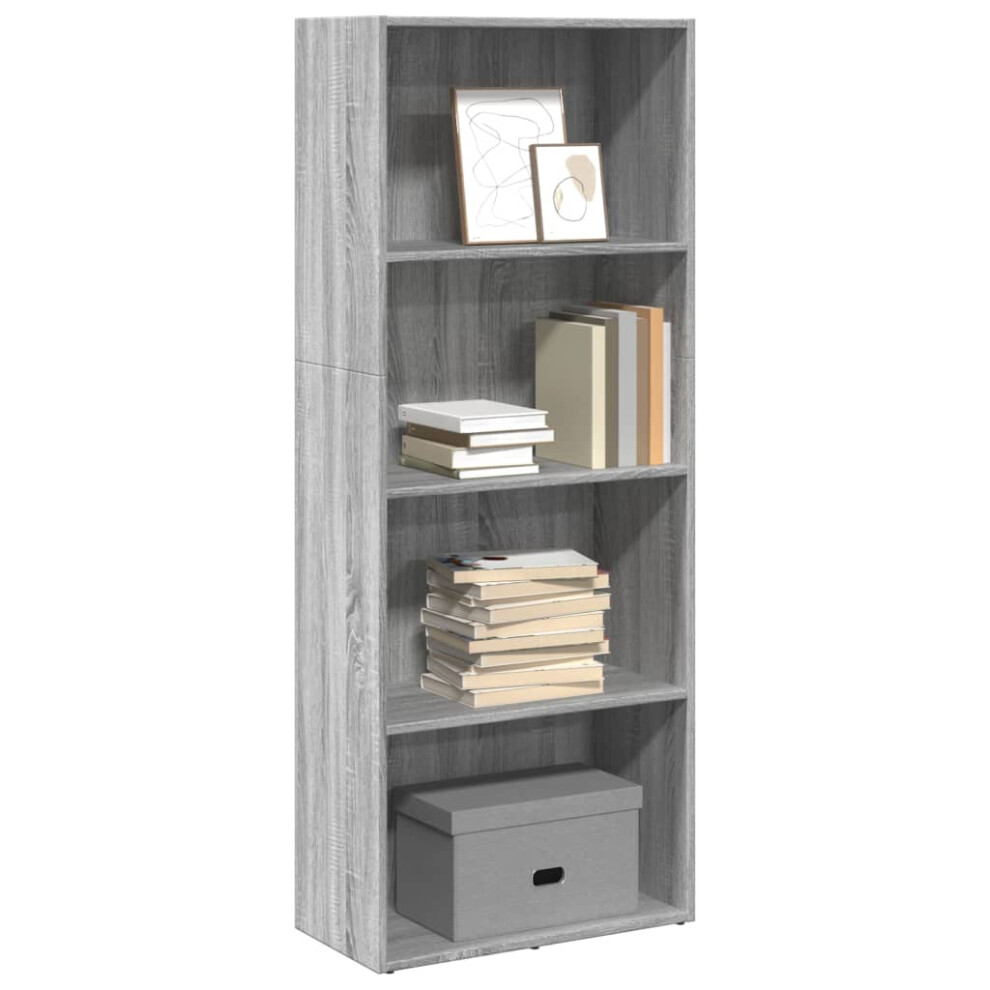 Vidaxl Bookcase Storage Rack Cabinet Bookshelf Sonoma Engineered Wood Grey