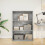 VidaXL vidaXL Bookcase Storage Rack Cabinet Bookshelf Concrete Grey Engineered Wood 3