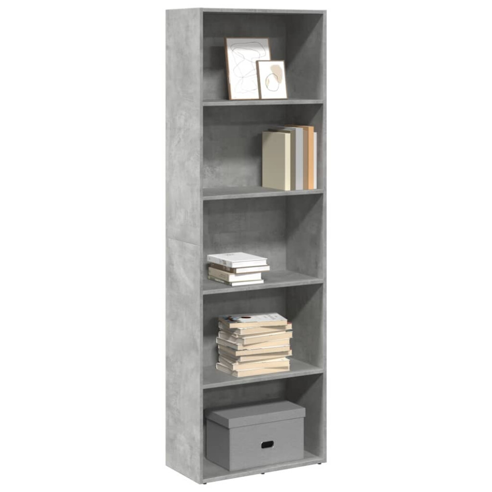 vidaXL Bookcase Concrete Grey 60x30x189 cm Engineered Wood