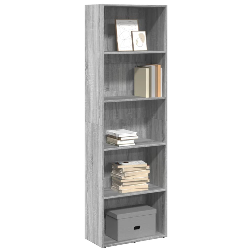 Vidaxl Bookcase Storage Rack Cabinet Bookshelf Sonoma Engineered Wood Grey