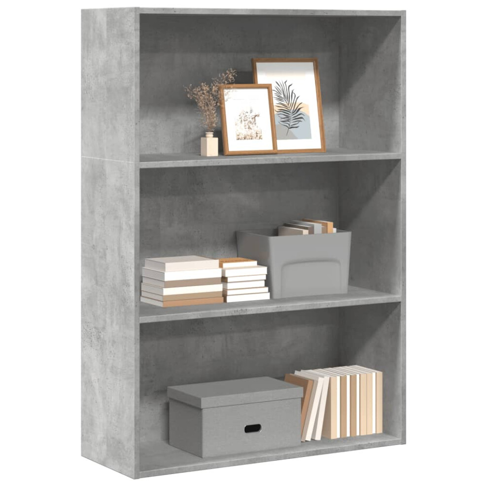 vidaXL Bookcase Concrete Grey 80x30x114 Cm Engineered Wood