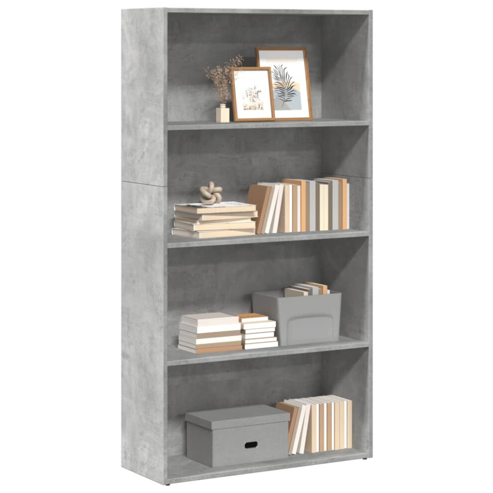 Vidaxl Bookcase Storage Rack Cabinet Bookshelf Concrete Engineered Wood Grey