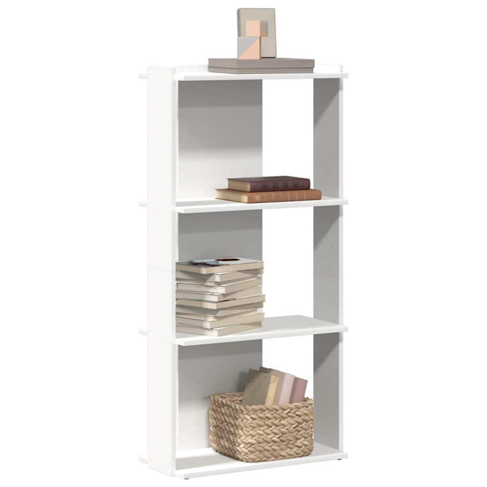 Vidaxl Bookcase 3-Tier White 60X30x120 Cm Engineered Wood Bookshelf Book Case