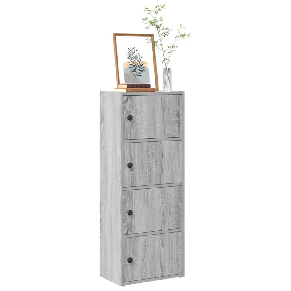 Vidaxl Bookcase Sonoma 40X24x102 Cm Engineered Wood Bookshelf Book Case Grey