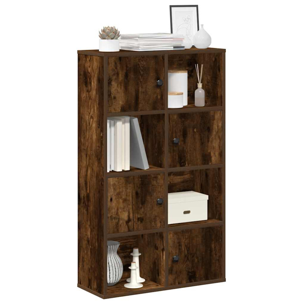 Vidaxl Bookcase Smoked Oak 60X24x101.5 Cm Engineered Wood Bookshelf Book Case
