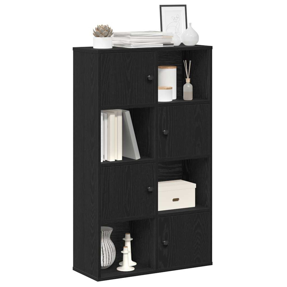 Vidaxl Bookcase Black Oak 60X24x101.5 Cm Engineered Wood Bookshelf Book Case