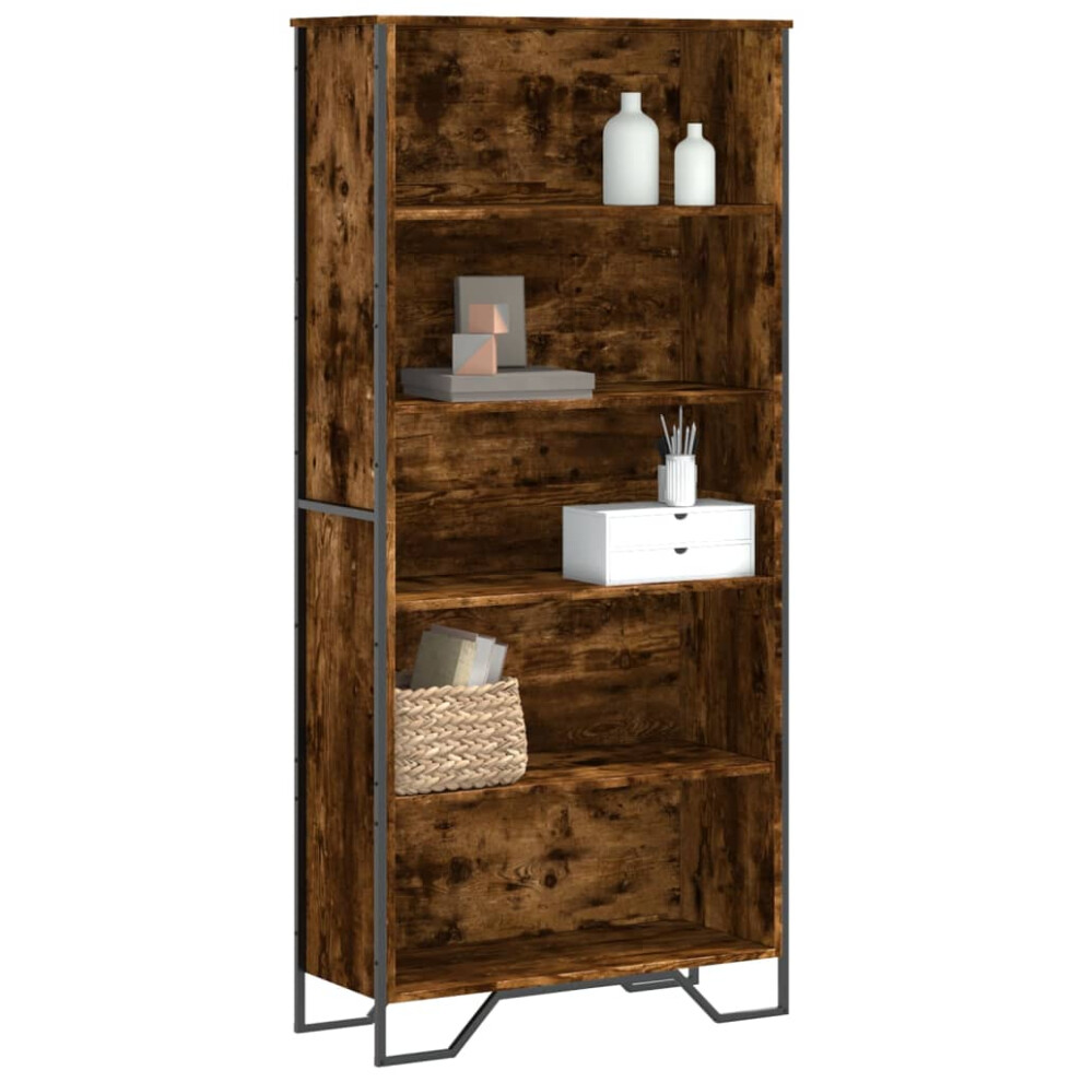 Vidaxl Book Cabinet Smoked Oak 80X31x169 Cm Engineered Wood