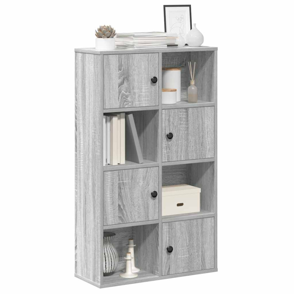 vidaXL Bookcase Grey Sonoma 60x24x101.5 Cm Engineered Wood