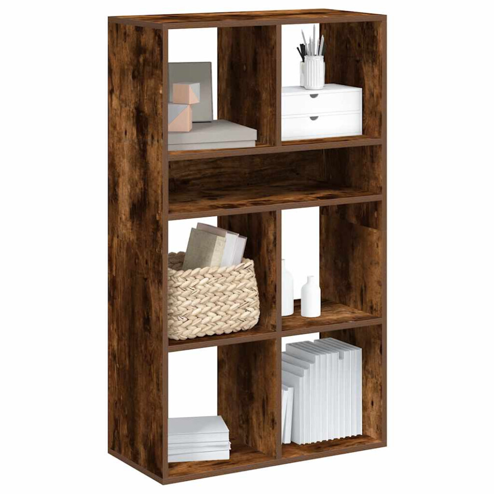 vidaXL Book Cabinet Smoked Oak 66x31x112 Cm Engineered Wood