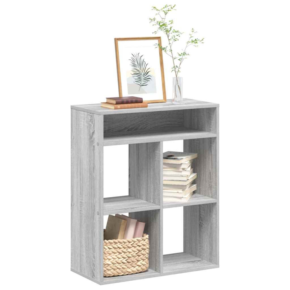 vidaXL Book Cabinet Grey Sonoma 66x31x80 Cm Engineered Wood