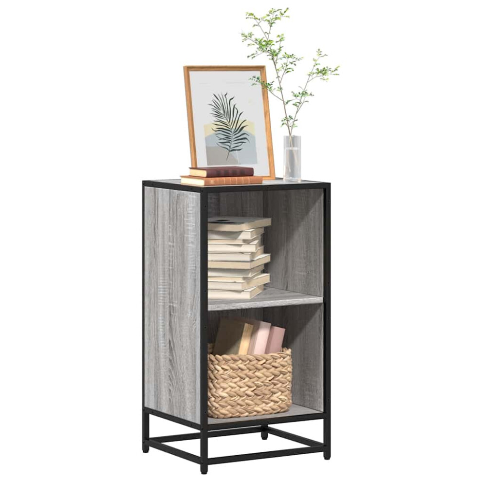 vidaXL Book Cabinet Grey Sonoma 40x35x76 cm Engineered Wood