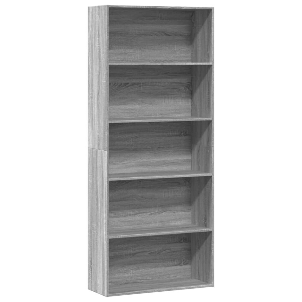 Vidaxl Book Cabinet Bookcase Storage Bookshelf Sonoma Engineered Wood Grey