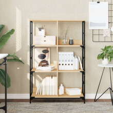 vidaXL Bookshelf Bookcase Book Cabinet Storage Rack Sonoma Oak Engineered Wood