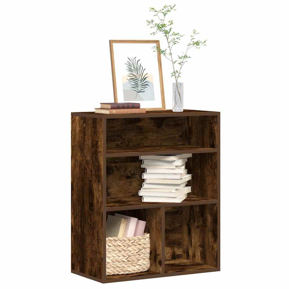 vidaXL Book Cabinet Smoked Oak 60x30x71.5 cm Engineered Wood storage cabinet-image-OPC-PFV7CRB-NEW