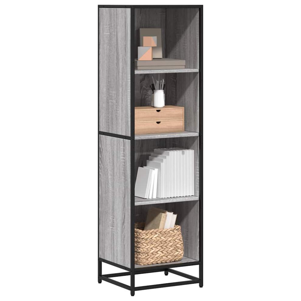 vidaXL Book Cabinet Grey Sonoma 40x35x139 cm Engineered Wood bookcase-image-OPC-PFV7CRF-NEW