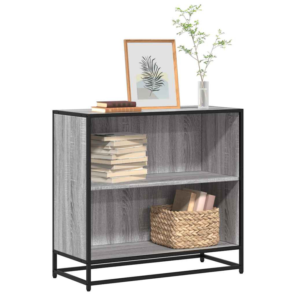 vidaXL Book Cabinet Grey Sonoma 80x35x76 cm Engineered Wood bookcase-image-OPC-PFV7CRX-NEW