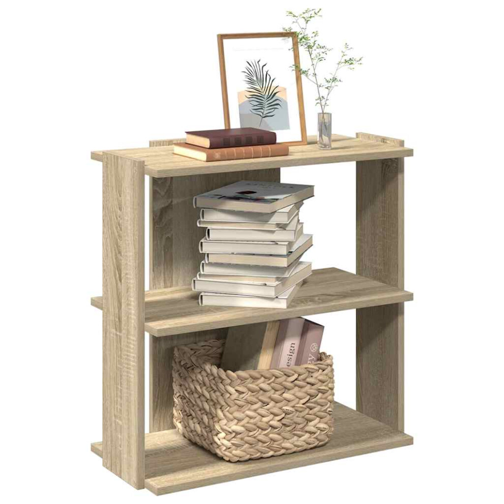 vidaXL Bookcase 3-Tier Sonoma Oak 60x30x60 Cm Engineered Wood