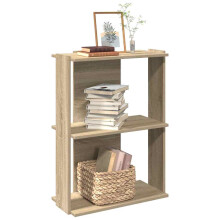 vidaXL Bookcase 3-Tier Sonoma Oak 60x30x80 cm Engineered Wood bookshelf