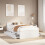 VidaXL vidaXL Bed Frame without Mattress with Headboard White 120x190 cm Small Double Solid Wood Pine 1