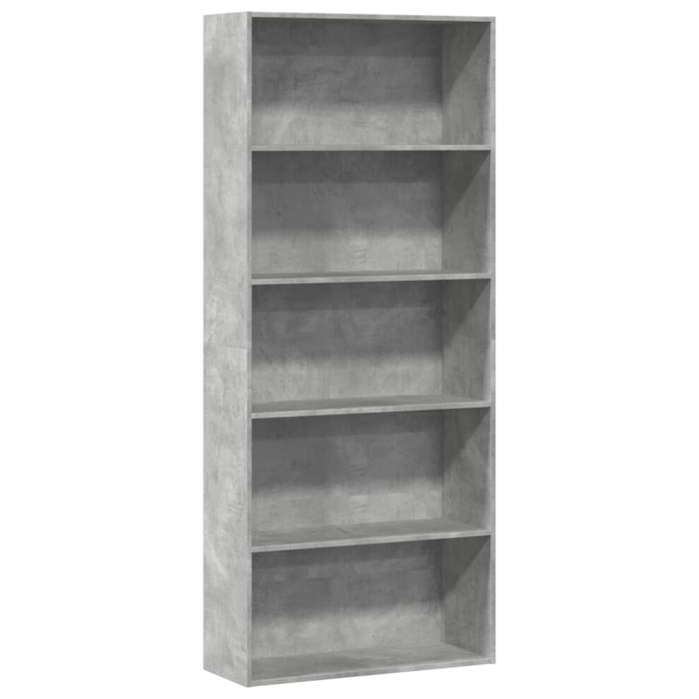 Vidaxl Book Cabinet Bookcase Storage Bookshelf Concrete Grey Engineered Wood