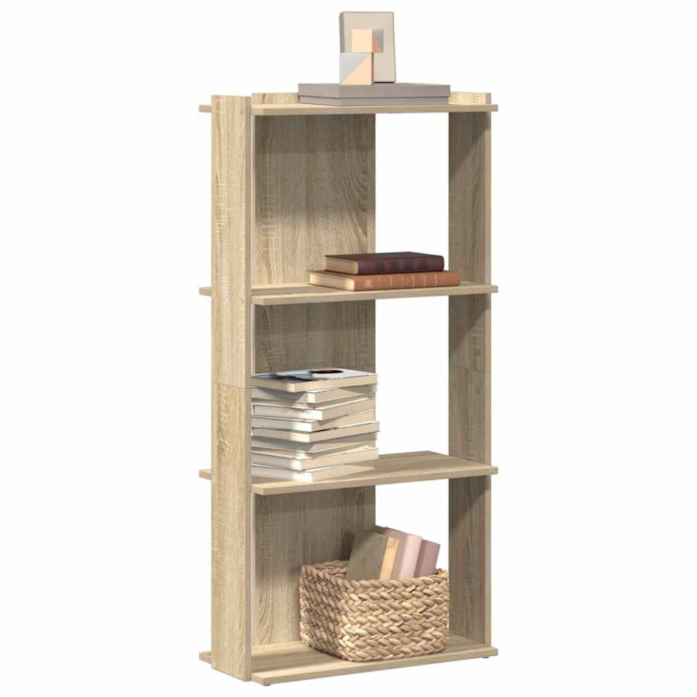 Vidaxl Bookcase 3-Tier Sonoma Oak 60X30x120 Cm Engineered Wood Bookshelf