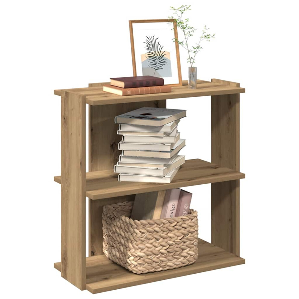 vidaXL Bookcase 3-Tier Artisan Oak 60x30x60 cm Engineered Wood