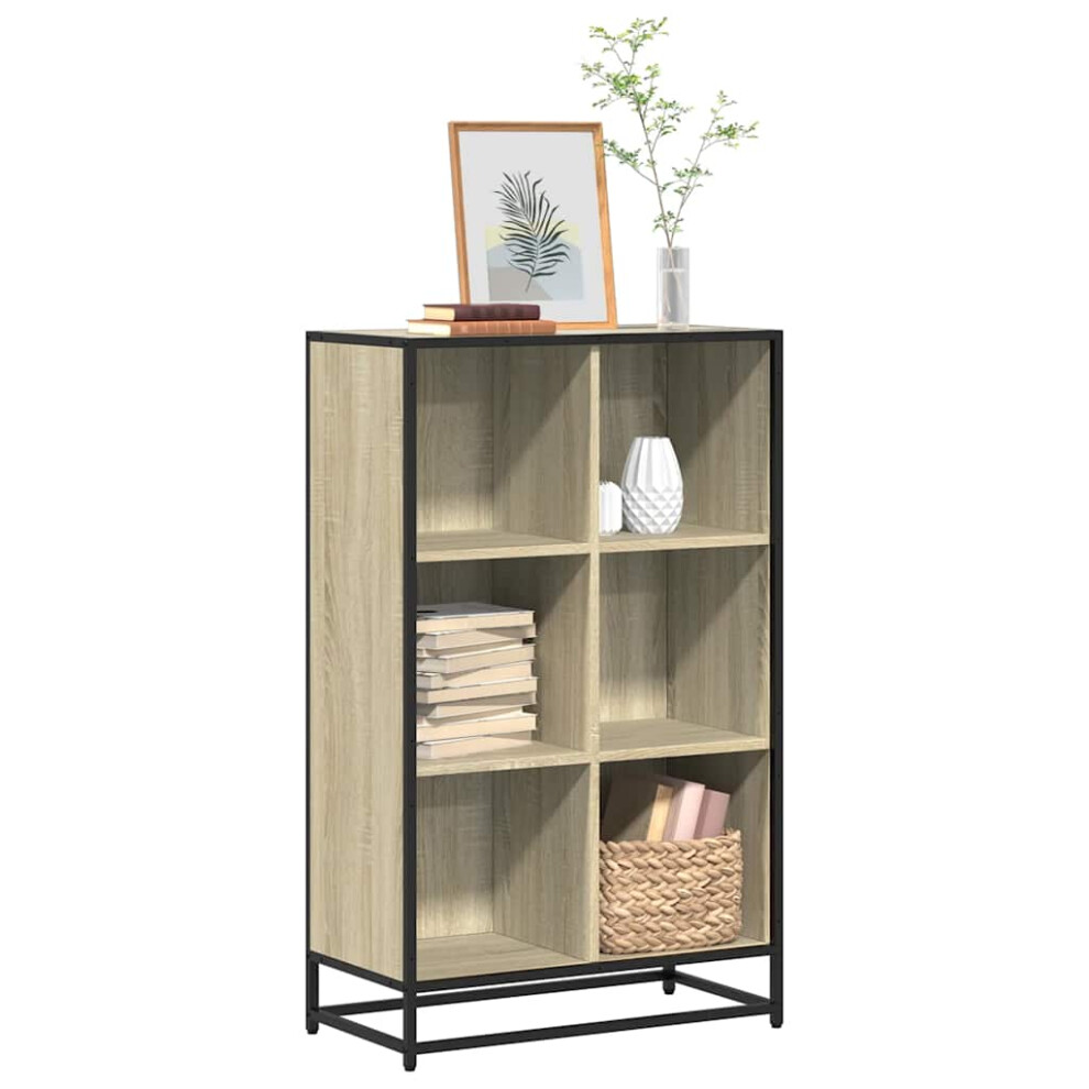 vidaXL Book Cabinet Sonoma Oak 65.5x33x107.5 cm Engineered Wood