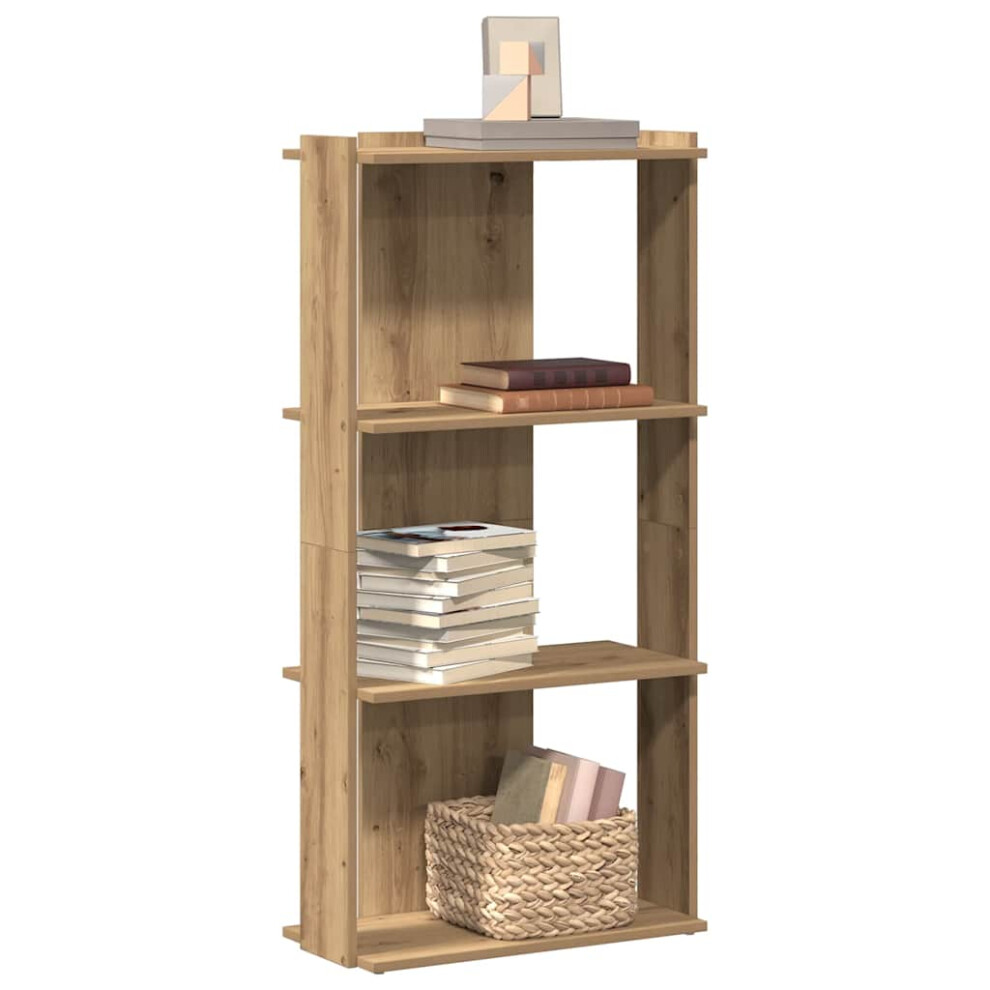 New Vidaxl Bookcase 3-Tier Artisan Oak 60X30x120 Cm Engineered Wood Bookshelf 860273